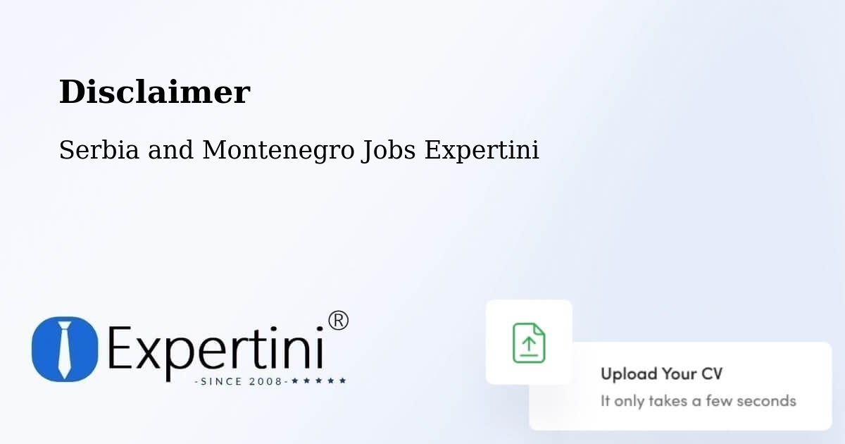 Disclaimer – Lac Lapierre - Serbia and Montenegro Jobs Expertini
